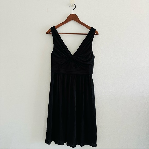 New J. Crew Black Sleeveless Dress Twist Front Sz 8 - Picture 6 of 12